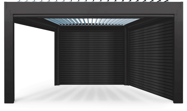 Integrated gutter pergola