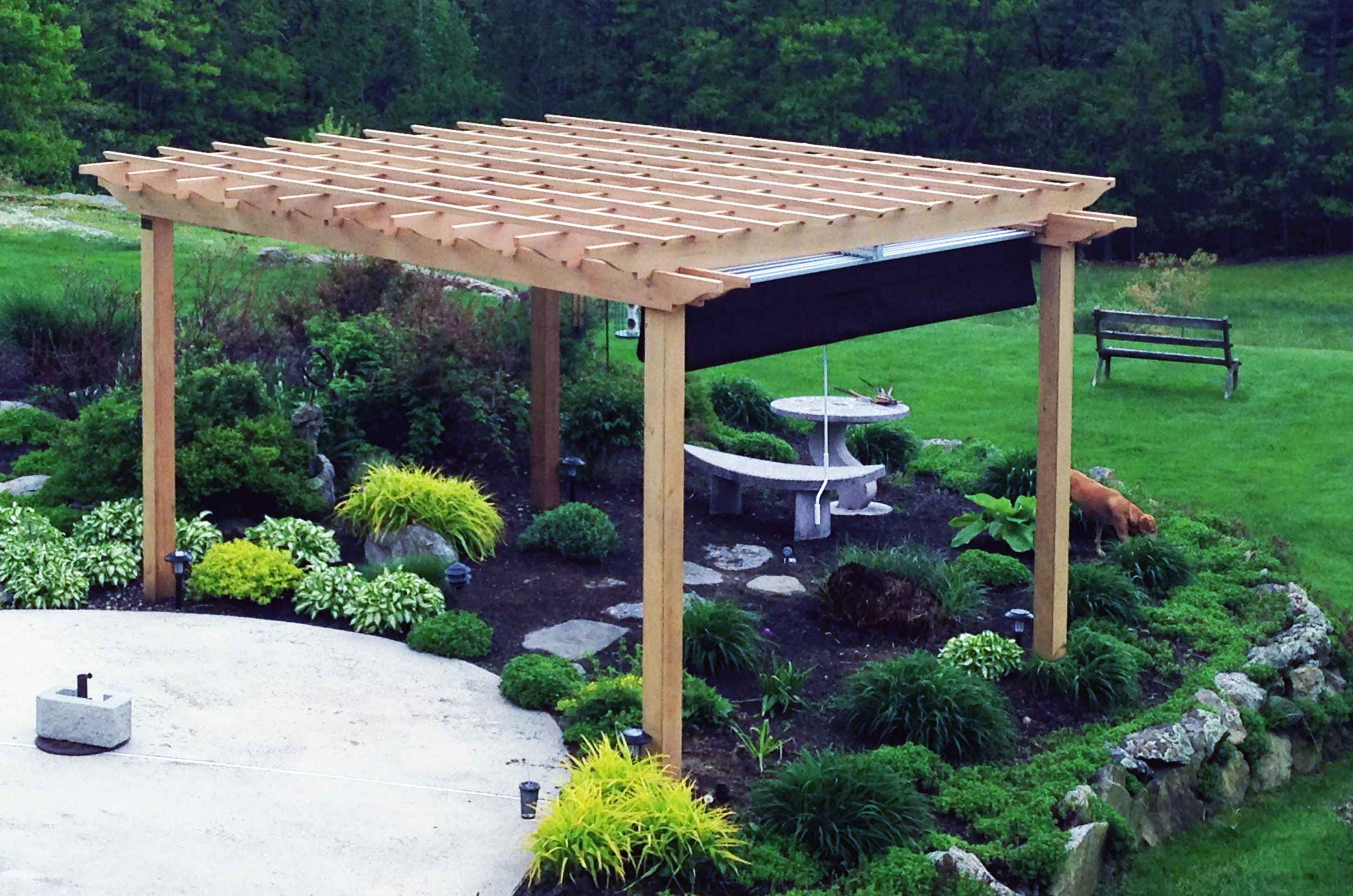 Modern pergola design with clean lines